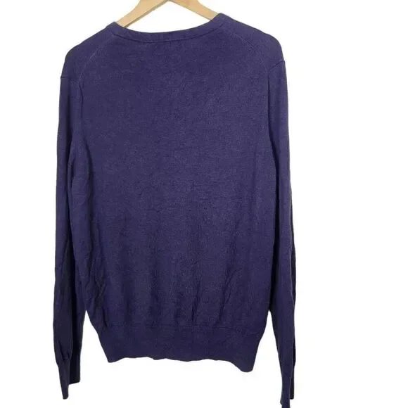 Banana Republic Luxury Blend Silk Cotton Cashmere V-Neck sweater purple Size XL